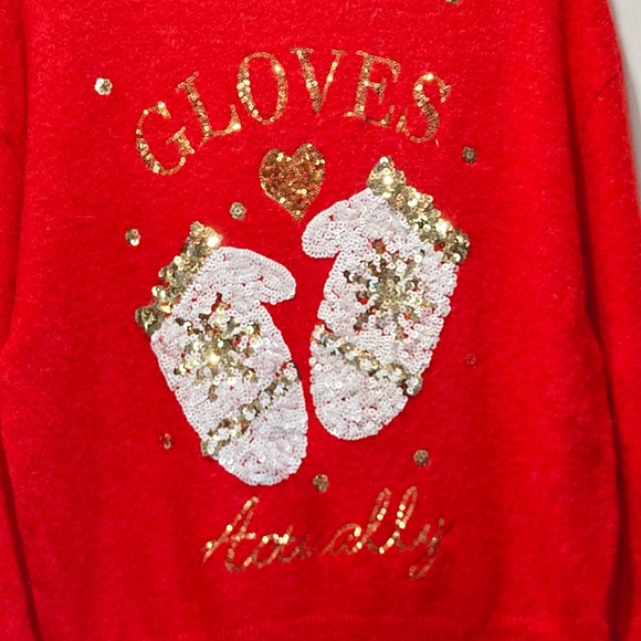 H&M Christmas Knit Sweater wool blend with Sequin Motif size:XS - Picture 5 of 13